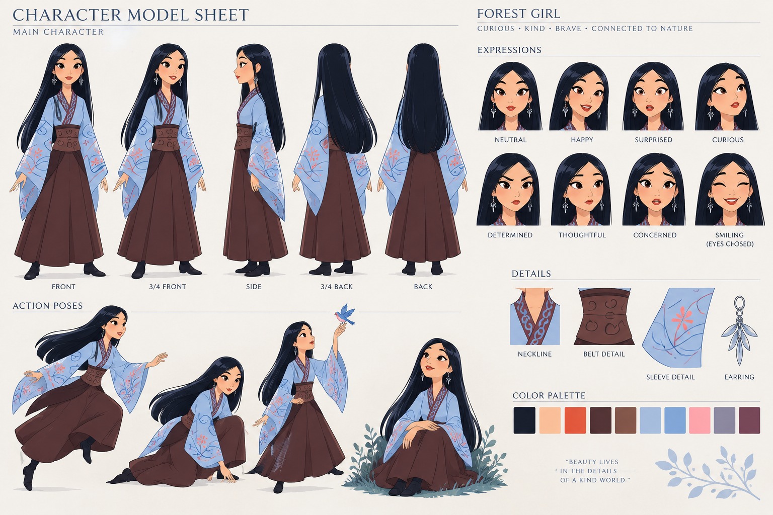 Snow character model sheet