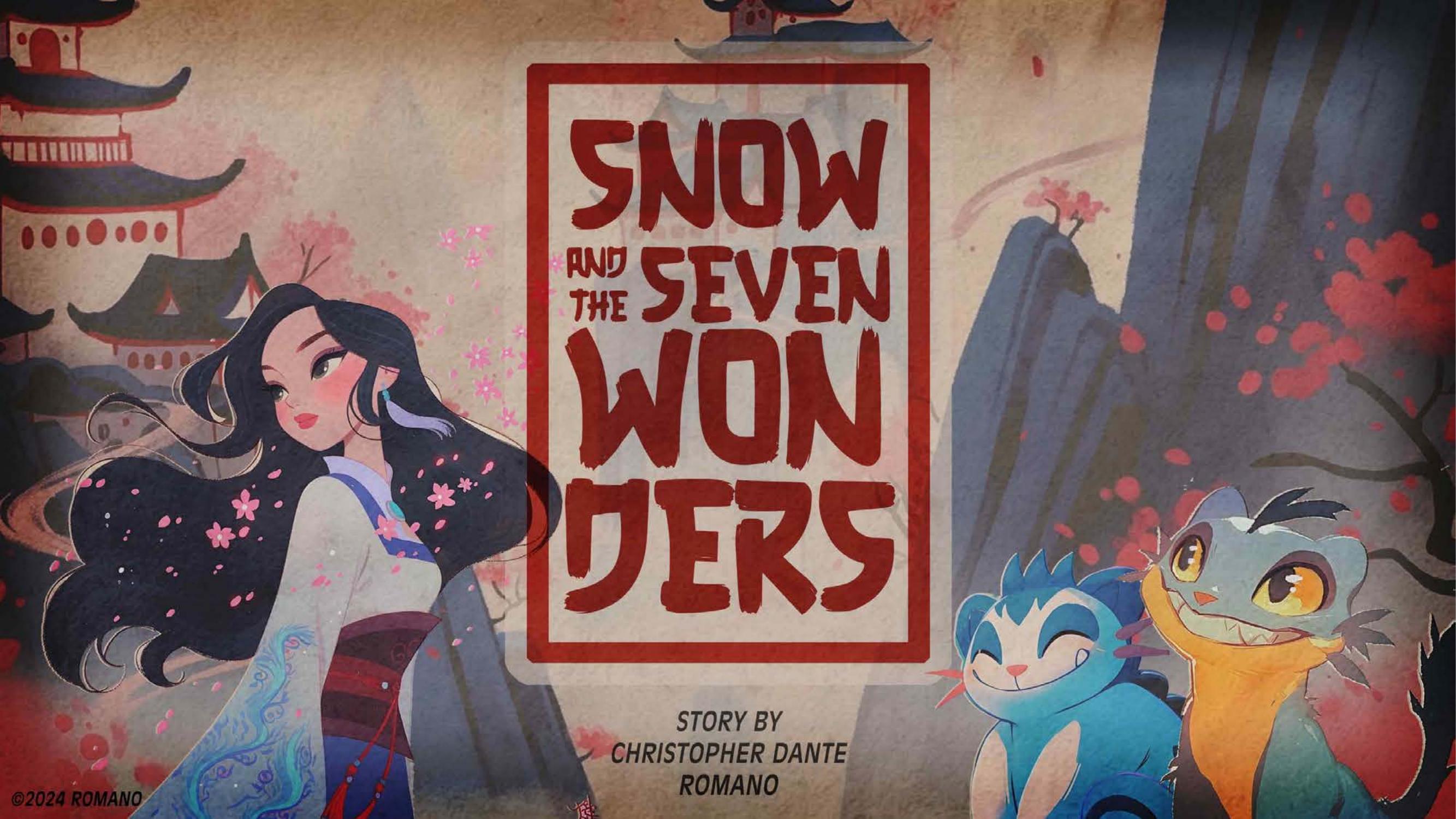 Snow and the Seven Wonders title card key art