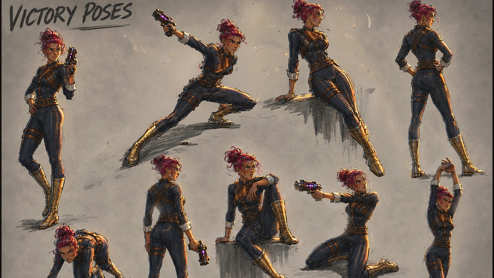 Victory Harben pose design sheet